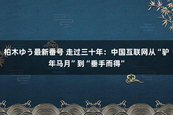 柏木ゆう最新番号 走过三十年：中国互联网从“驴年马月”到“垂手而得”