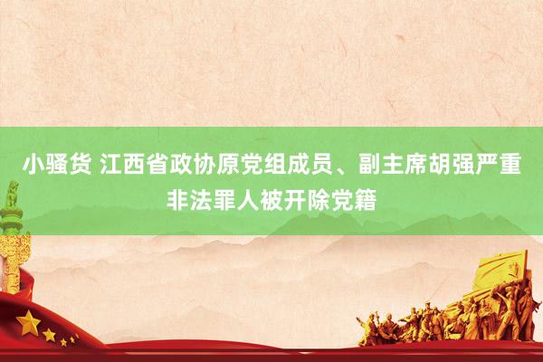 小骚货 江西省政协原党组成员、副主席胡强严重非法罪人被开除党籍