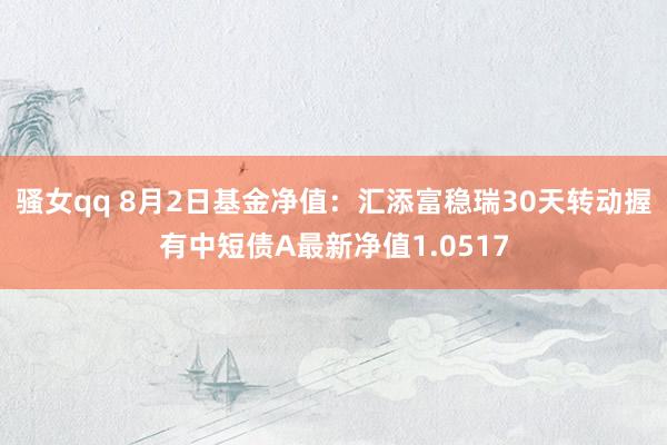 骚女qq 8月2日基金净值：汇添富稳瑞30天转动握有中短债A最新净值1.0517