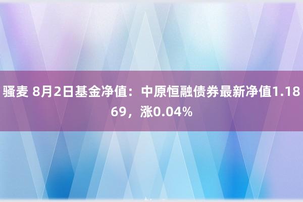 骚麦 8月2日基金净值：中原恒融债券最新净值1.1869，涨0.04%