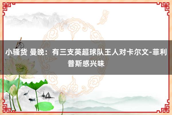 小骚货 曼晚：有三支英超球队王人对卡尔文-菲利普斯感兴味