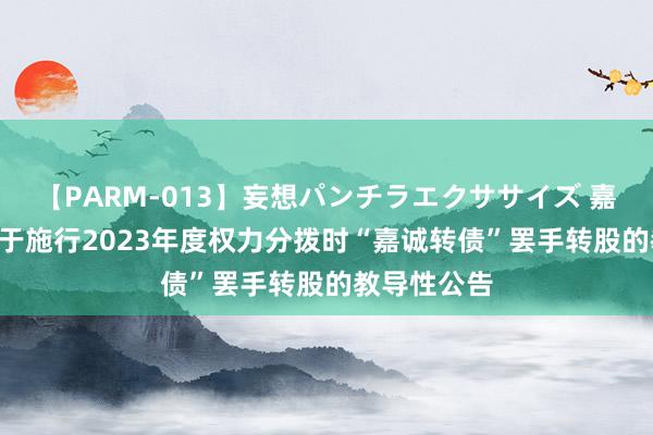 【PARM-013】妄想パンチラエクササイズ 嘉诚国外: 对于施行2023年度权力分拨时“嘉诚转债”罢手转股的教导性公告