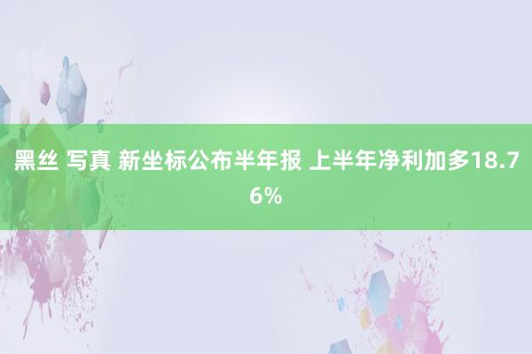 黑丝 写真 新坐标公布半年报 上半年净利加多18.76%