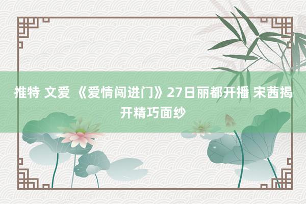 推特 文爱 《爱情闯进门》27日丽都开播 宋茜揭开精巧面纱