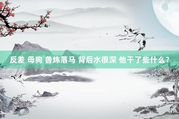 反差 母狗 鲁炜落马 背后水很深 他干了些什么？